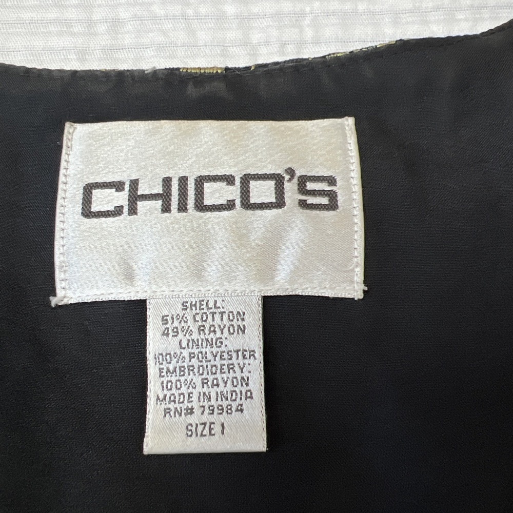 Vintage Chico's Colorful Embroidered Floral Vest bohemian Boho Festive - Picture 2 of 8
